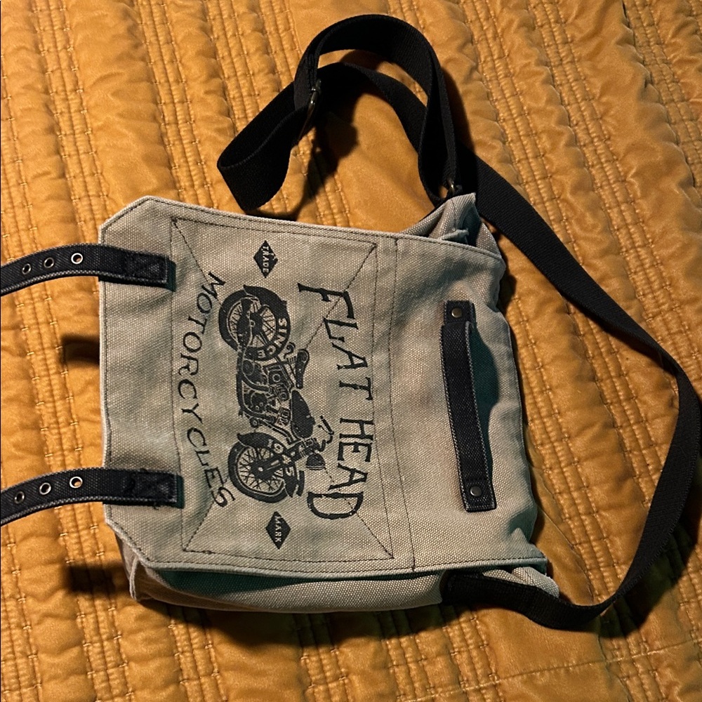 Gray Motorcycle Messenger Bag